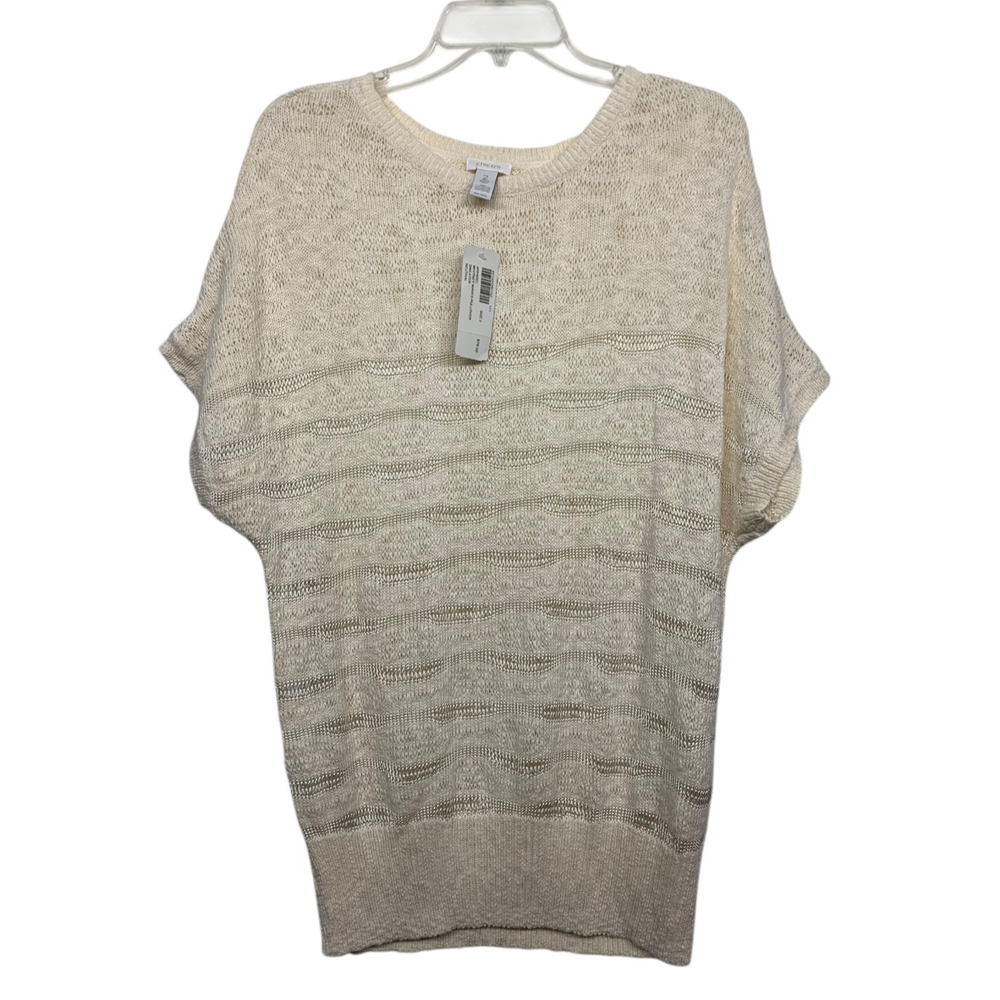 Chico's Cream Scoop Neck Lightweight Knit Sweater